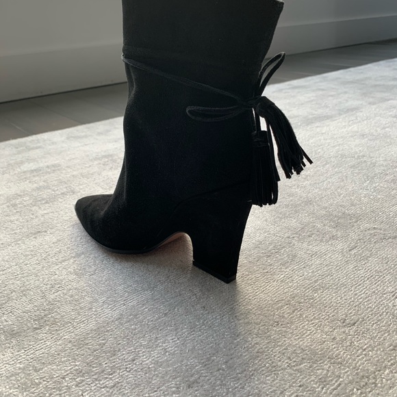 Aquazzura suede black booties **NEW** size 5 - Picture 4 of 4